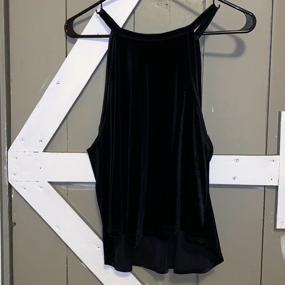 Black flowy velvet tank